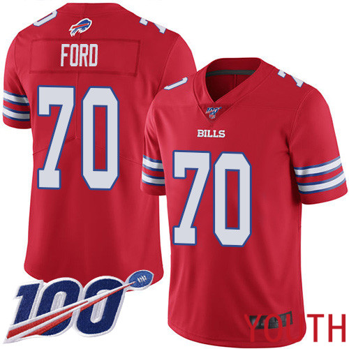 Youth Buffalo Bills #70 Cody Ford Limited Red Rush Vapor Untouchable 100th Season NFL Jersey